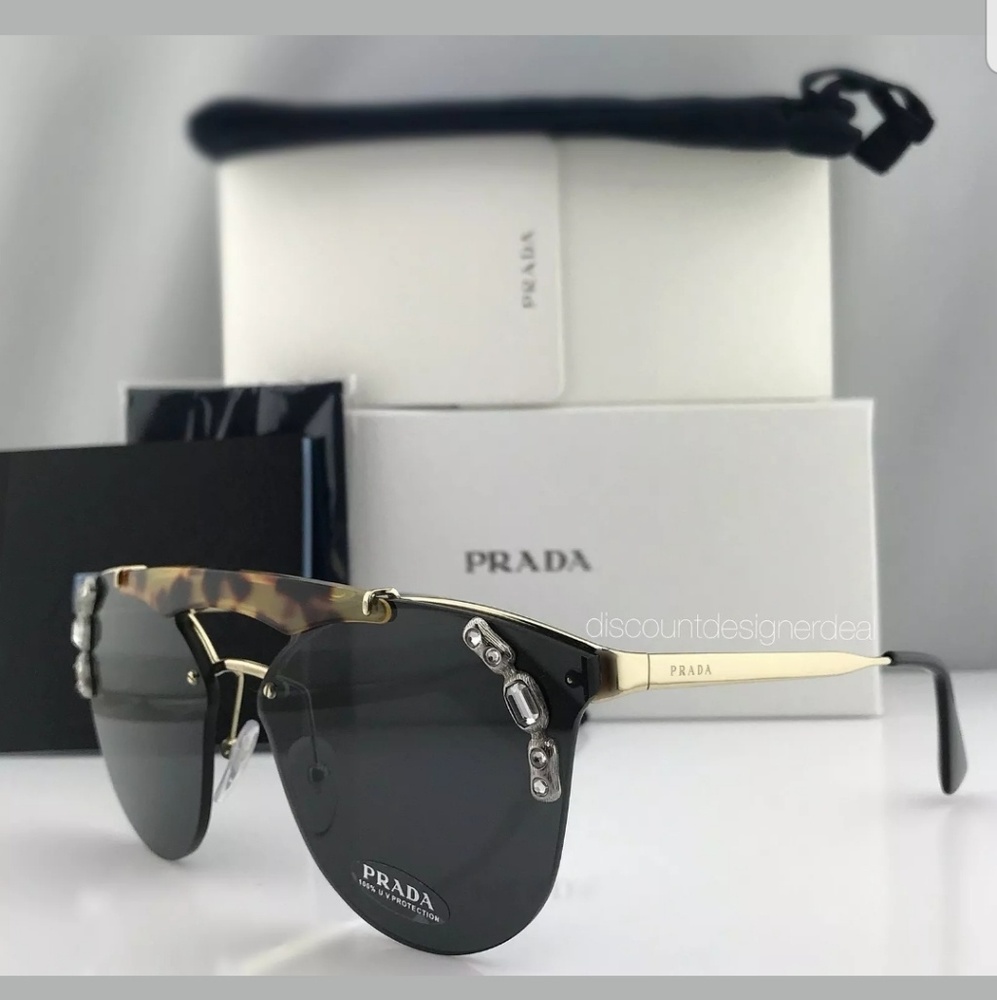 PRADA ORNATE BROW BAR JEWEL CAT EYE SUNGLASSES